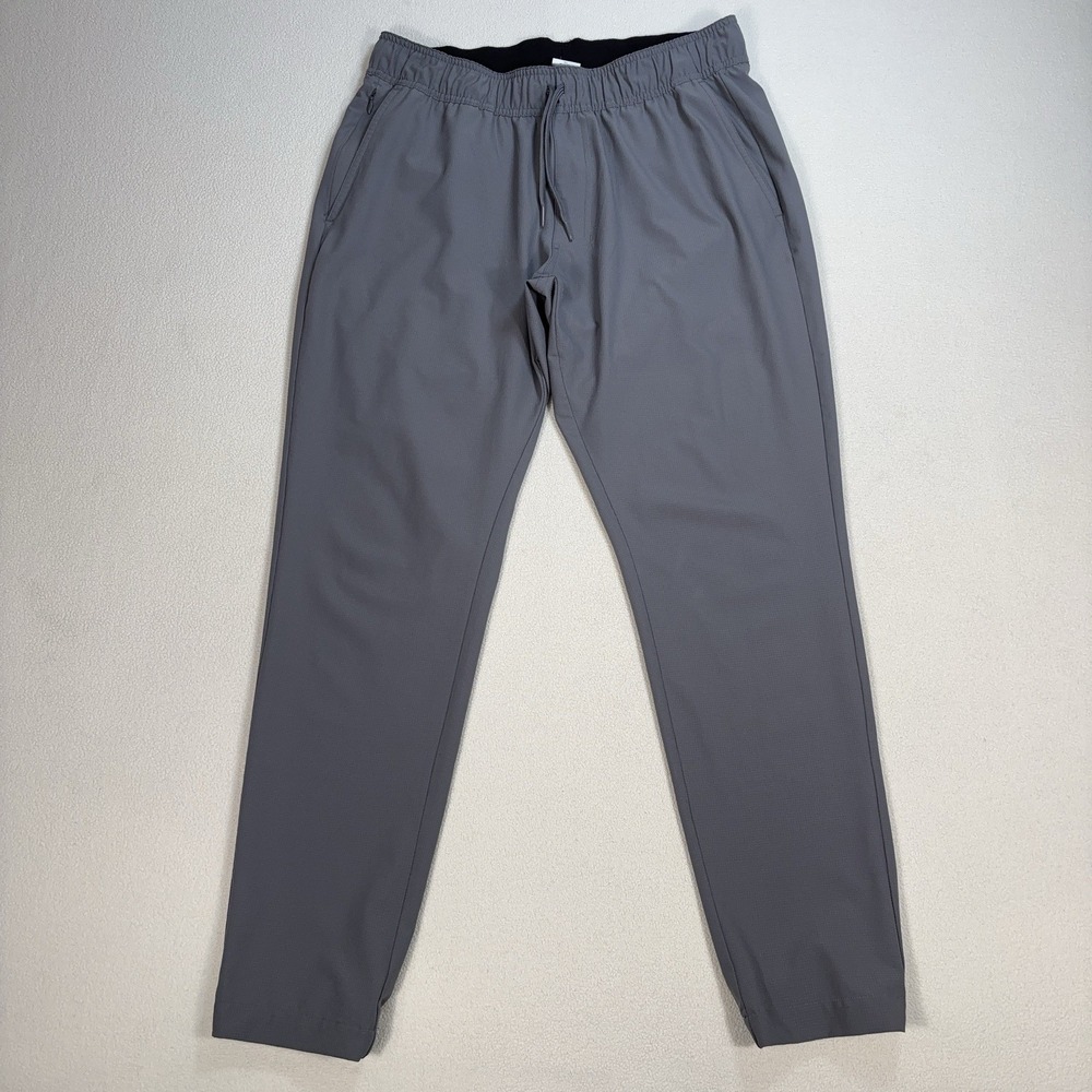 Travis Mathew Golf Travel Pants 2.0 Mens L Gray Stretch Zipper Pocket Drawstring